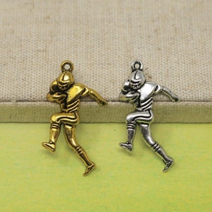 30x16mm Running Football Man Lead Free Pewter Charm, Sport Charm