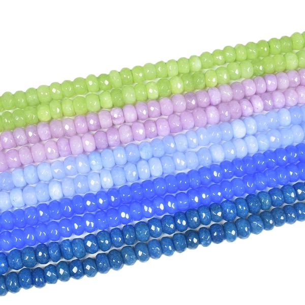 5x8mm Faceted Gemstone Rondelle Strand (15 Inches Long)