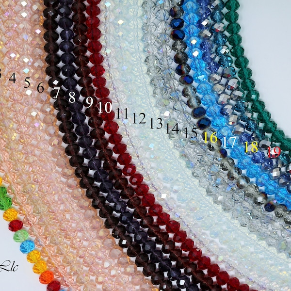 6x4mm Faceted Angelic Crystal Rondelle Bead Strands (15.5 Inches Long)