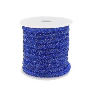 Lovely Bead Blue Stardust Crystal Cord  (5 meters Per Roll)(4mm Hole)(6mm Wide)