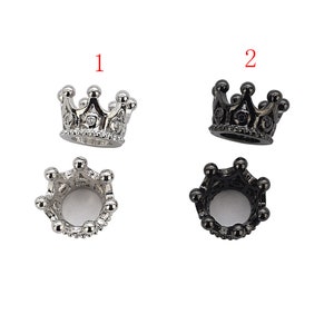 Lovely Bead Micro Pave CZ Crown Spacer Beads (7x11mm)