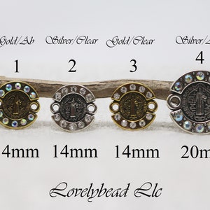 Rhinestone with Lead Free Pewter St. Benedict Connector (W-3740,W3746)