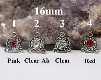 16mm Strass TinNen Rozenkrans Link Connector, 3 Link Connector