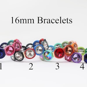 16mm Large Crystal Enamel Tila Tile Stretchy Bracelet, Crystal Colorblock Bracelets, Enamel Beads, Trendy Tila, Stretch Bracelets