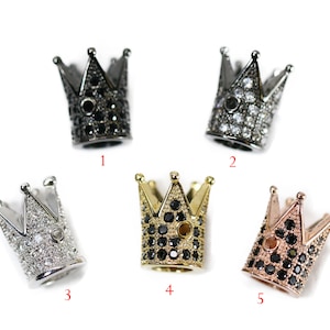 Lovely Bead Micro Pave CZ Crown Spacer Beads (12x8x1mm)