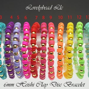 6mm Heishi Clay Disc with Gold Spacer Bracelets