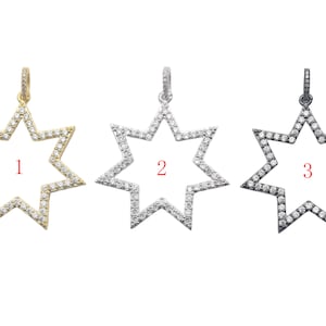 Starburst Sunburst CZ Pave Rhinestone 40mm Pendant