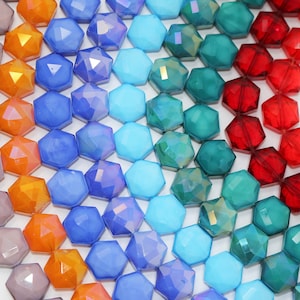 14 mm fasetterad hexagonkristallpärlsträng