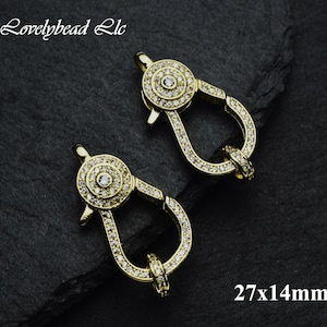 27x14mm Pave CZ Lobster Clasp