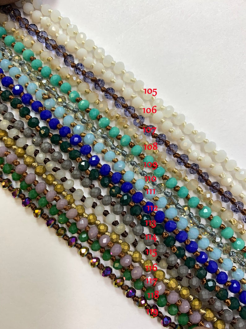 Lovely Bead Handmade Long Knotted Crystal Necklaces 60 Inches Etsy