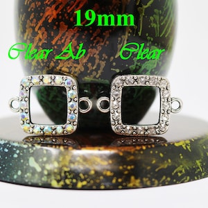 19mm Square Rhinestone Link Connector