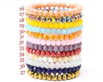 Handmade Stretchy 8x6mm Crystal Bracelets (7.5 inches) (2)