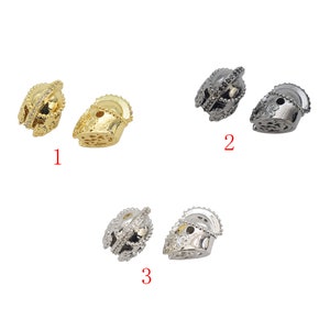 Lovely Bead Micro Pave CZ Roman Spartan Warrior Helmet Spacer Beads (10x15mm)