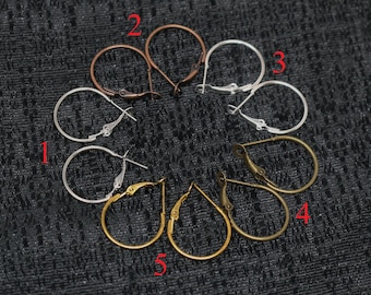 Earring Hoops Findings Tarnish Resistant,or Silver Plated on Brass