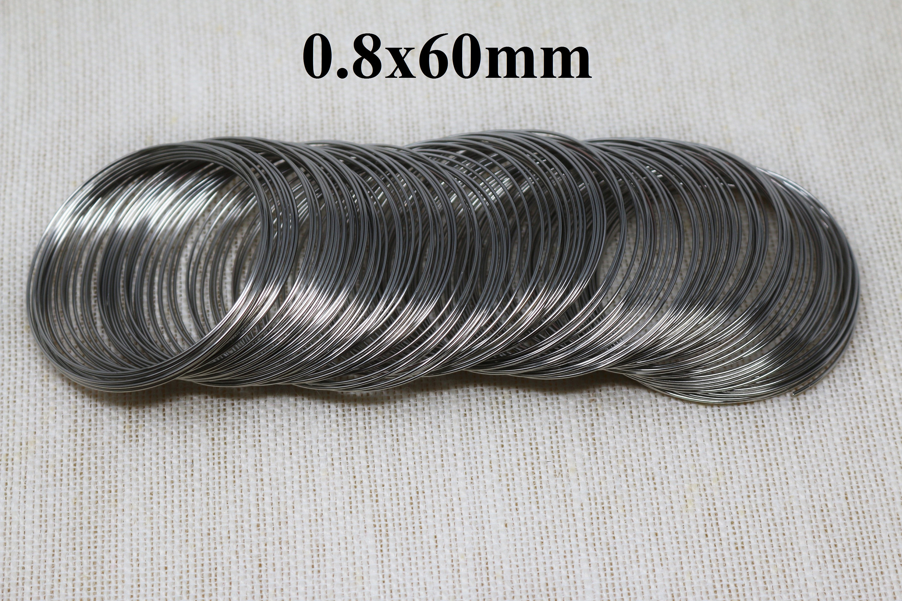 Bulk 0.8x60mm Silver Bracelet Memory Wire, Resistant Strong