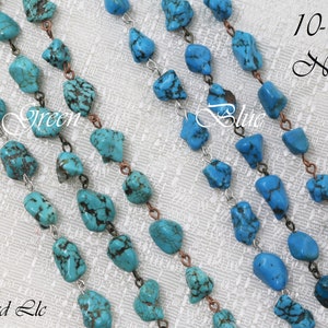 10-18mm Turquoise (Magnesite) Nugget Rosary Chain ( 9.84 Foots per Roll)