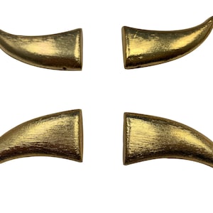 42x20mm Brushed Gold-- Gold Plated Copper Teeth / Horn Pendant Charm (1 piece)