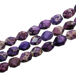 Dark Purple Sea Sediment Jasper Nugget Bead Strand (16 Inches Long)