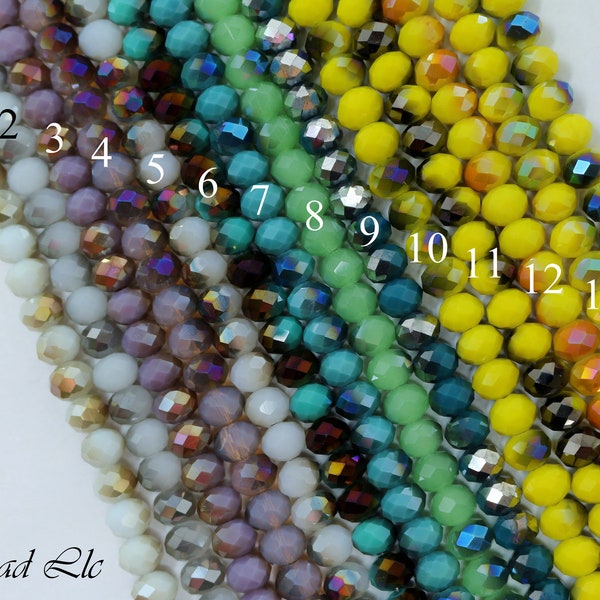 8x6mm Faceted Angelic Crystal Rondelle Bead Strands (15.5 Inches Long) (1 or 10 strands)