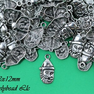23x12mm Lood Gratis Tinnen Kerstman Gezicht Charme, Kerst Kerst Kerstman Charme (F13118)