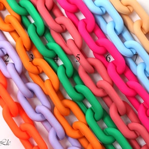 2 Meter Colored Enamel Cable Chunky Acrylic Link Chain (19x31mm) (F864)