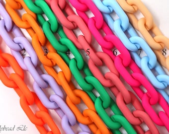 2 Meter Colored Enamel Cable Chunky Acrylic Link Chain (19x31mm) (F864)