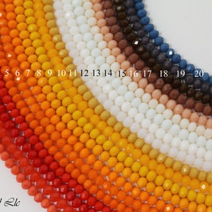6 hebras de cuentas de cristal angelical facetadas en forma de rondelle de 4 mm (15,5 pulgadas de largo)