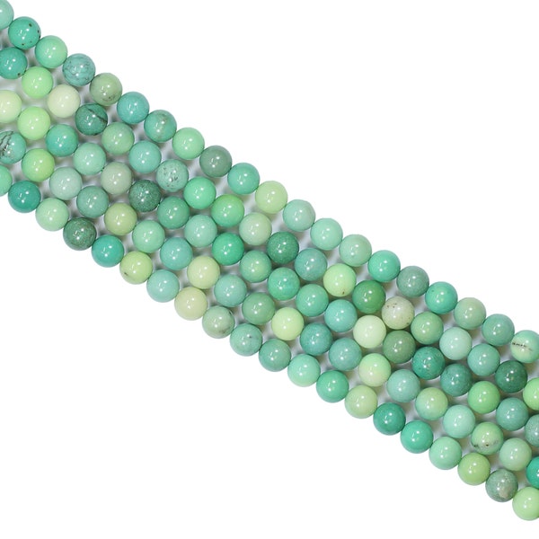 Polished Chrysoprase High Quality Round Beads (6mm, 8mm, 10mm) (15.5 Inches Long)