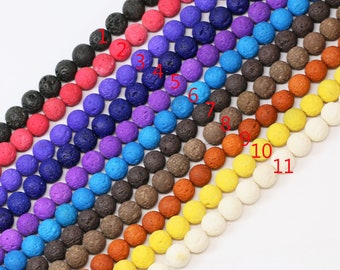10mm Multicolor Natural Round Lava Rock Beads - Color Colored Lava Beads - Full 15.5 "Strands - Precios al por mayor