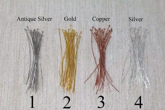 Lot De 40 Épingles Tête Bali En Cuivre Plaqué Argent - 2,5 Pouces - Pour Création Bijoux