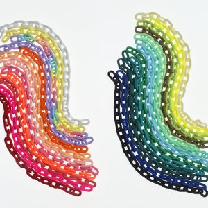 1 Foot Colored Enamel Cable Acrylic Link Chain (9x14mm) (F882)