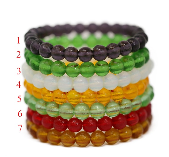 8mm Crystal Bracelet Round Bead Transparent Frosted Glass Bracelet