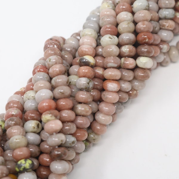 Pink Jasper Rondelle Bead Strand (15.5 Inches Long) , Jasper Gemstone Roundel Loose beads