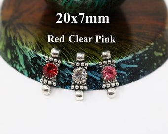 20 x 7 mm Strass Tenn Länkkoppling, Länkkoppling