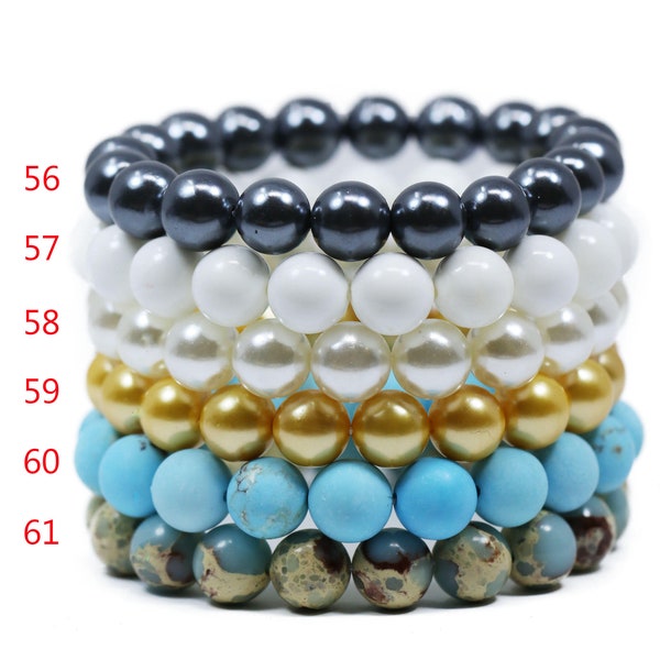 Natural Genuine Gemstones Handmade 10mm Round Stretchy Bracelets (7.5 Inches)
