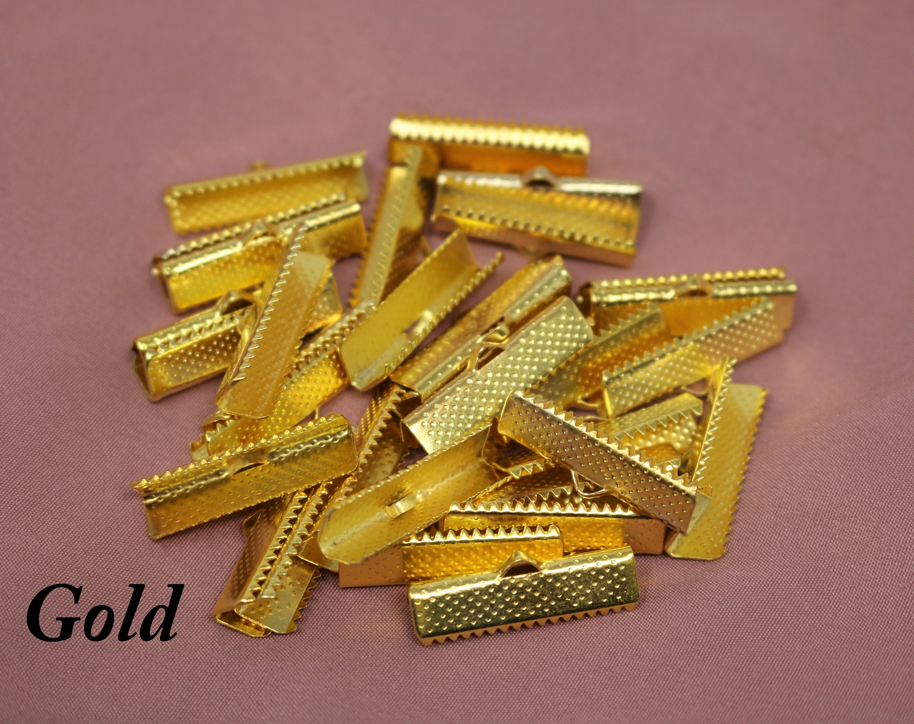 25mm Ribbon End Crimps Ribbon Cord End Clamps Crimp Beads Etsy