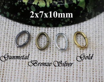 Anillo de salto ovalado de 2x7x10 mm a granel, hallazgo de anillos de salto ovalados, anillos divididos ovalados (1000 piezas)