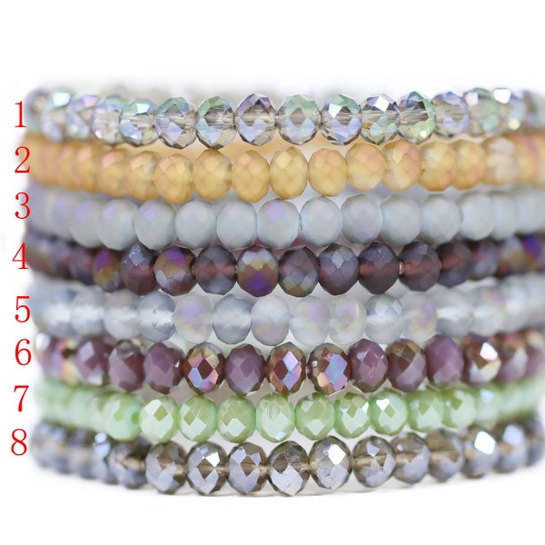 Lovely Bead Handmade Stretchy 6x4mm Crystal Bracelets (7.5 inches)