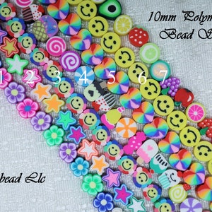 10mm Polymer Clay Perlen strang, Tonperlen