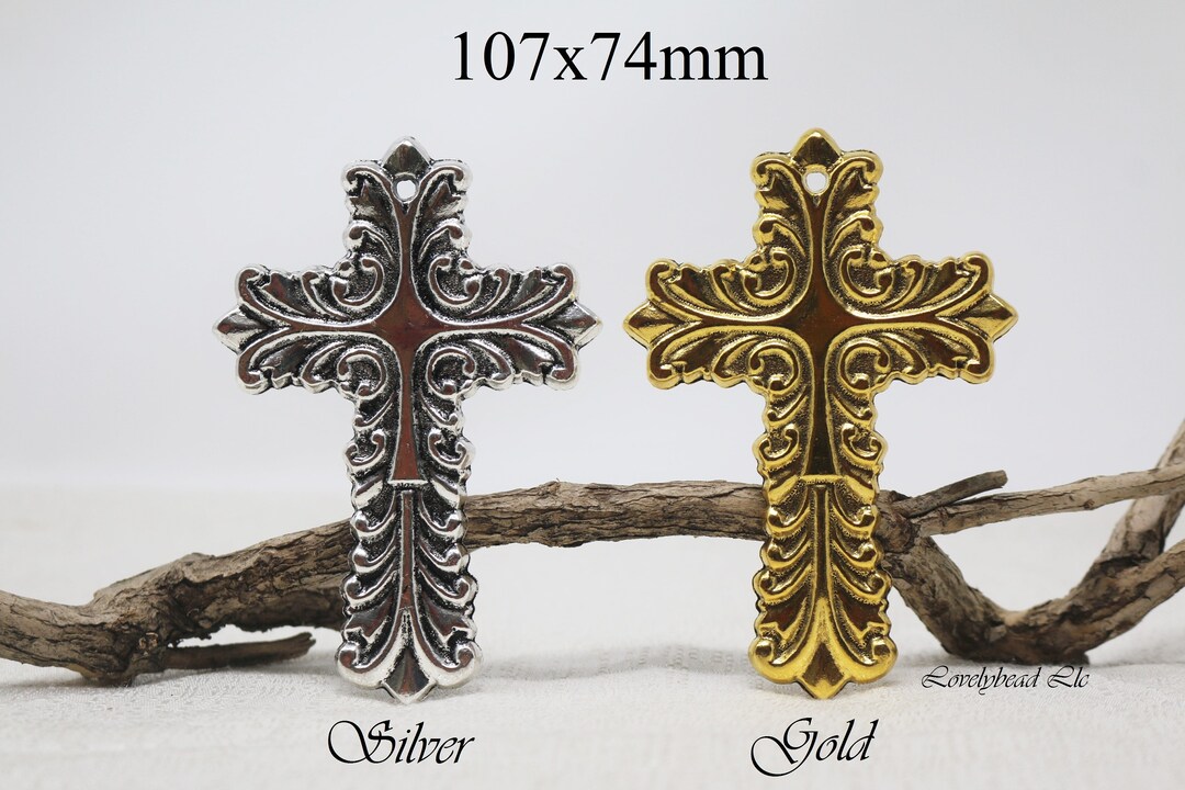 107x74mm Large Lead Free Pewter Cross Pendant F8213 - Etsy