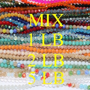 Wholesale Bulk Crystal Rondelle Mix Bag Crystal Beads 1 Lb 2 Lb