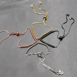 High Quality Box Slider Chains - Bracelet or Necklace Connector Chain-Attach a connector in middle- 1 size fits all (2 piece per order)