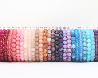 8mm Handmade Natural Genuine Gemstones Stretchy Bracelet (7.5 Inches)