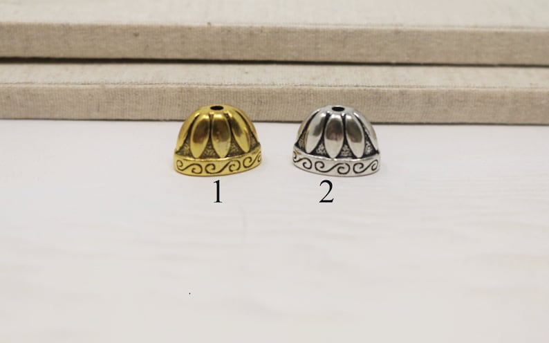 20x14x12mm Oval Lead Free Pewter Flat Cone End Cap