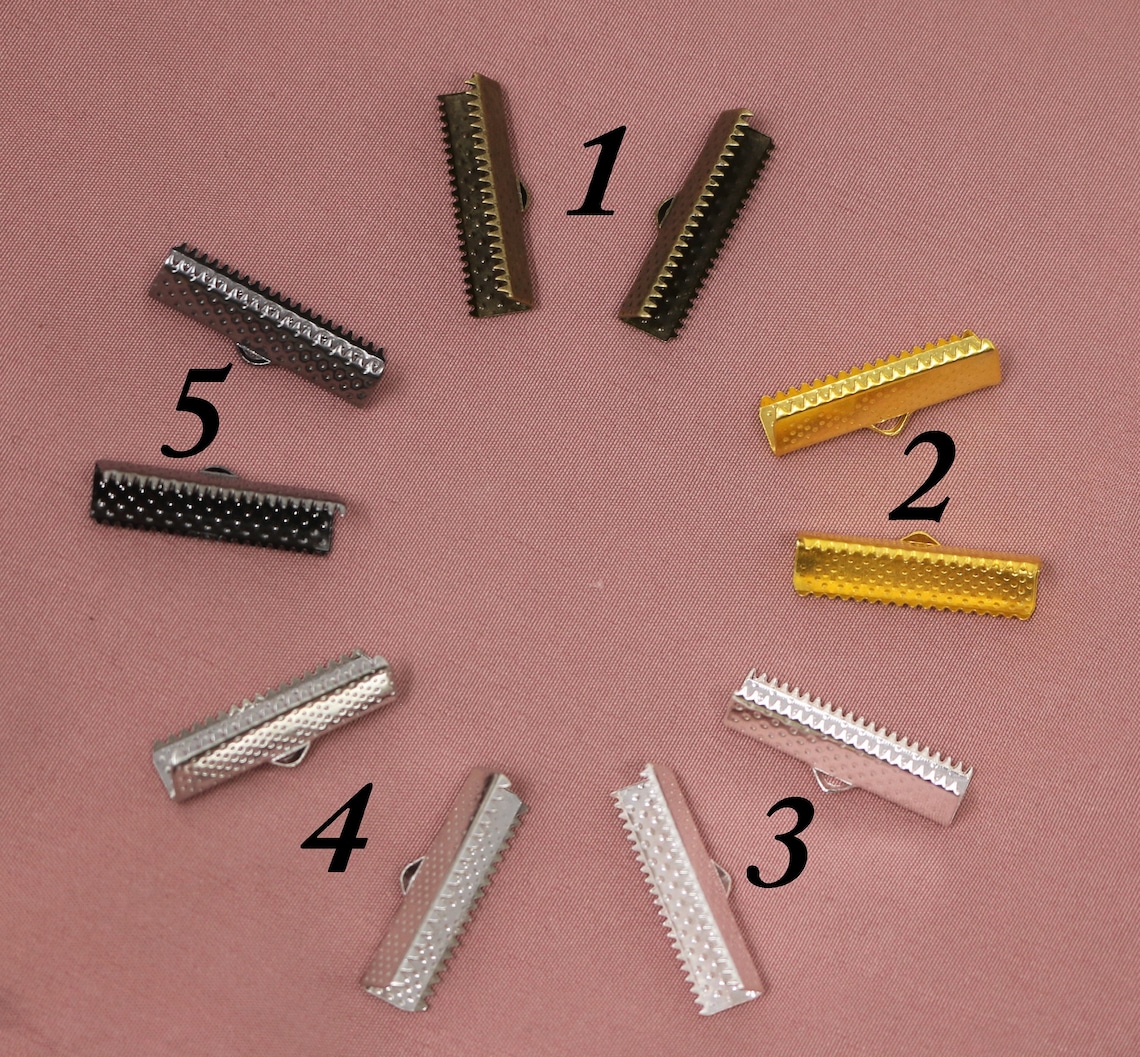 25mm Ribbon End Crimps Ribbon Cord End Clamps Crimp Beads Etsy Canada