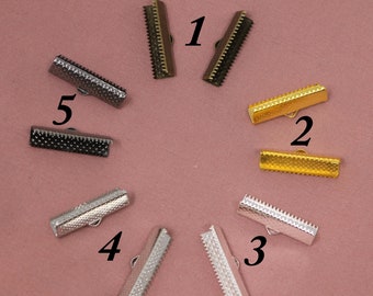 Zaciski końcowe do wstążek 25 mm, zaciski końcowe do sznurków wstążkowych, koraliki zaciskowe, zaciski końcowe, zapięcia do sznurków wstążkowych