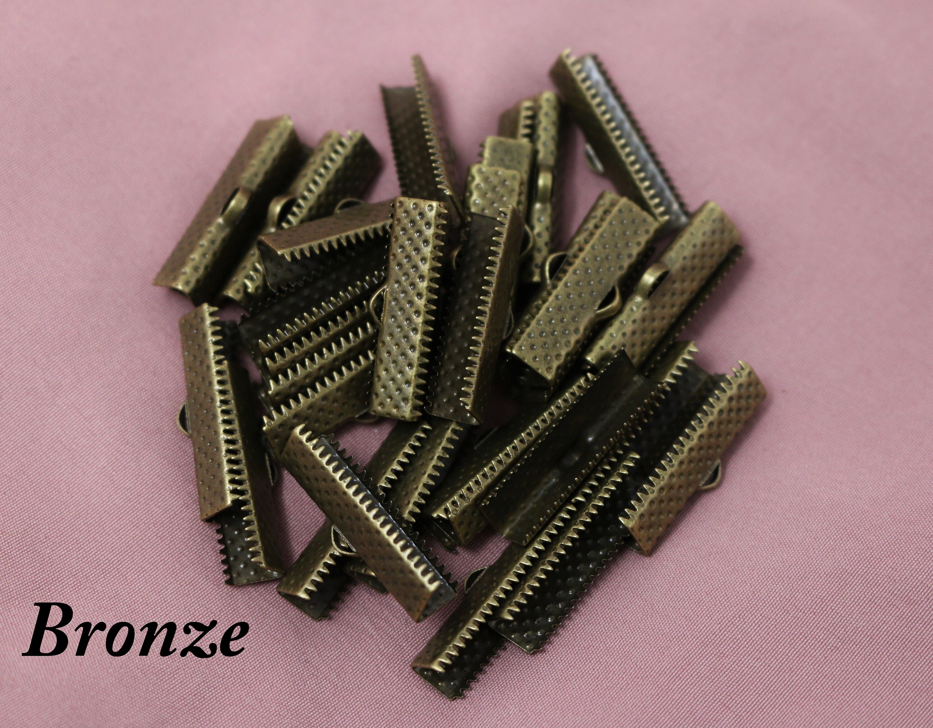 25mm Ribbon End Crimps Ribbon Cord End Clamps Crimp Beads Etsy