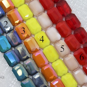 13x18mm Rectangular Crystal Bead Strand