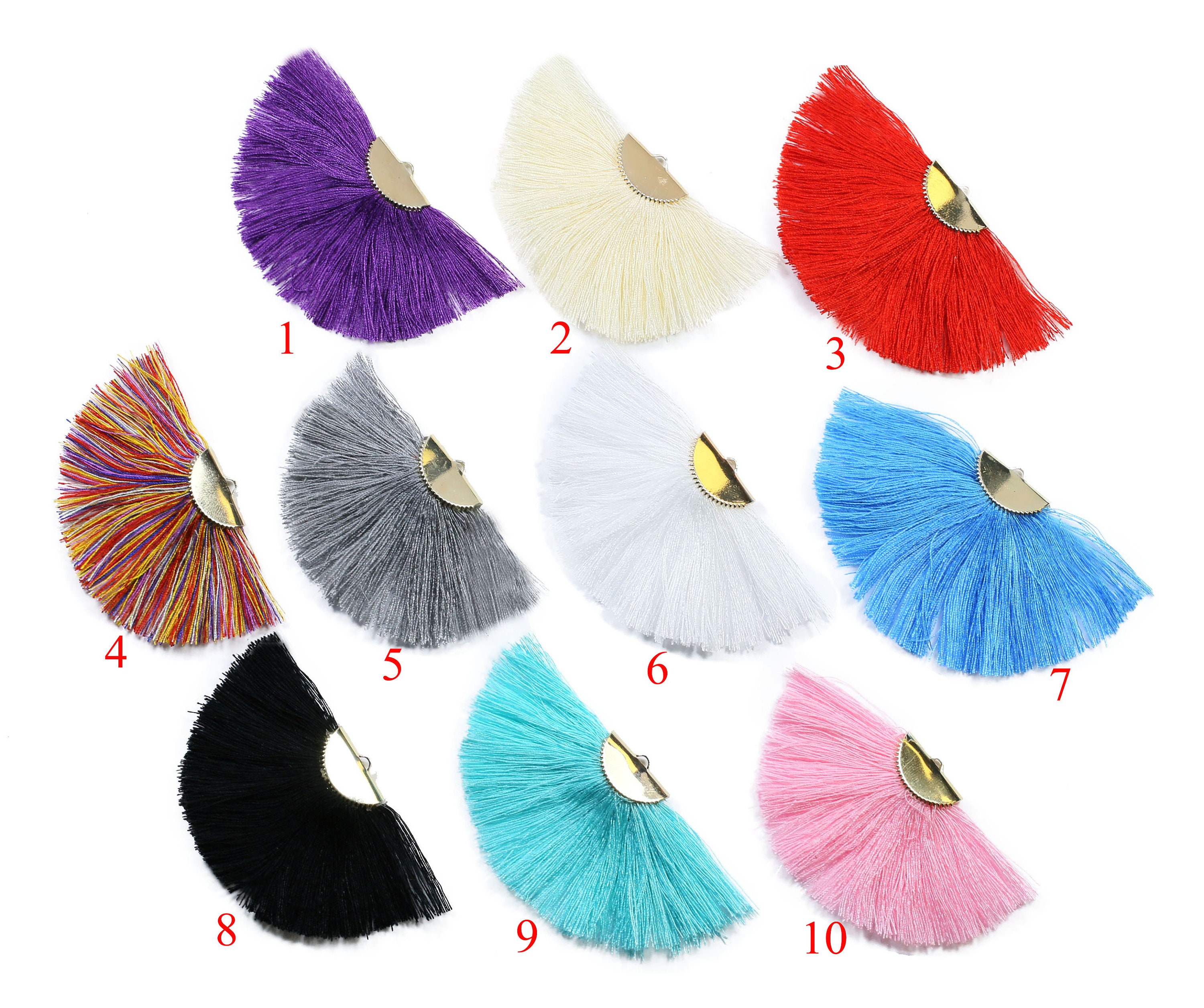 Lovely Fan Tassels with Gold Brass Findings Wonderful for Earrings an…