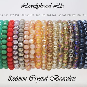 Handmade Stretchy 8x6mm Crystal Bracelets (7.5 inches)